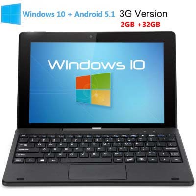PiPO W1S Windows 10 + Android 5.1 32GB ROM 3G Tablet PC 10.1 inch FHD HDMI Black