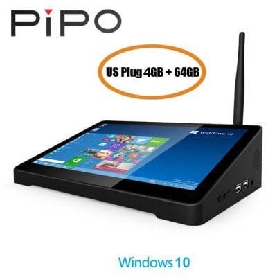 PIPO X9S Mini PC TV Box Windows 10 3G/ 64G 8.9 Inch Intel Celeron N4020 WiFi HDMI - US Plug