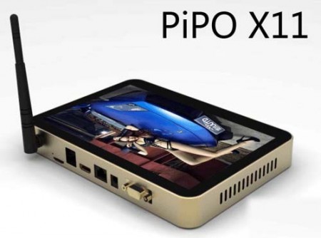 PiPO X11 Mini PC TV Box 8.9 Inch 4GB 64GB Windows 10 & Android 5.1 Intel Cherry Trail Z8350 WiFi HDMI